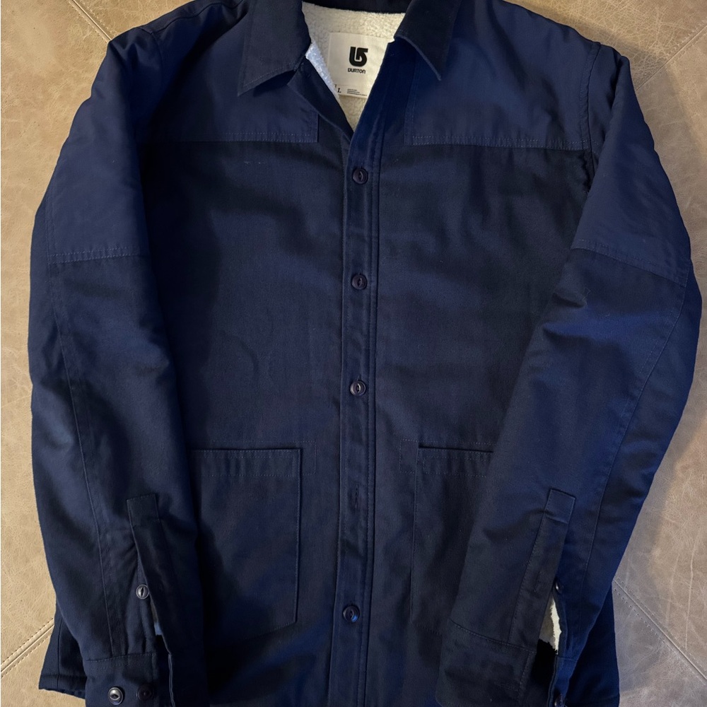 Burton Men's Dark Blue/Navy Sherpa-lined Jacket